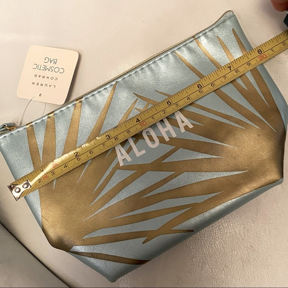LAUREN CONRAD Aloha Cosmetic Bag Blue & Gold - Picture 6 of 7
